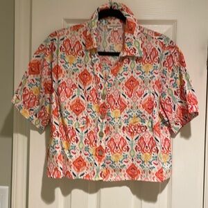 Christian Siriano tropical colored blouse m